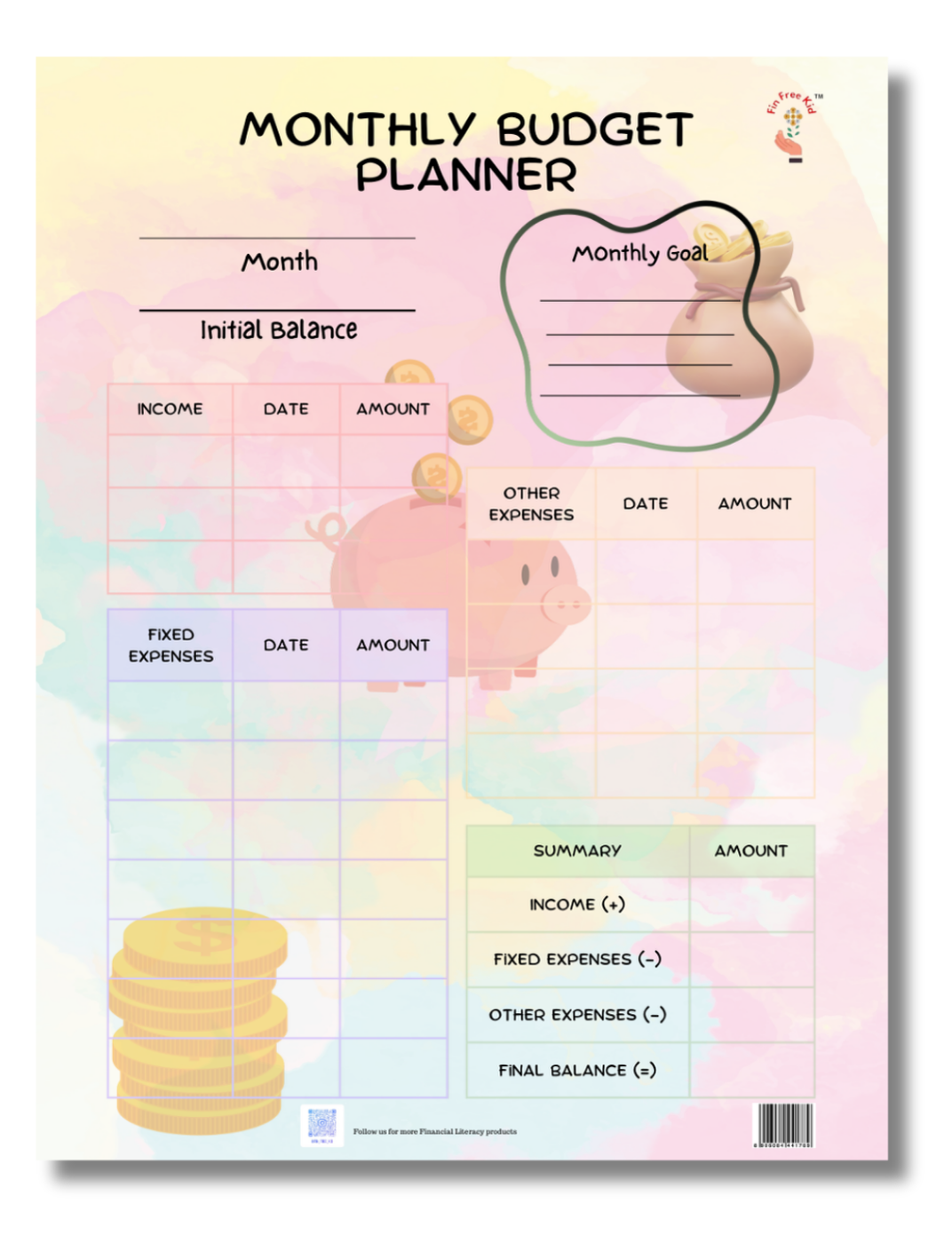 Monthly Budget Planner Poster